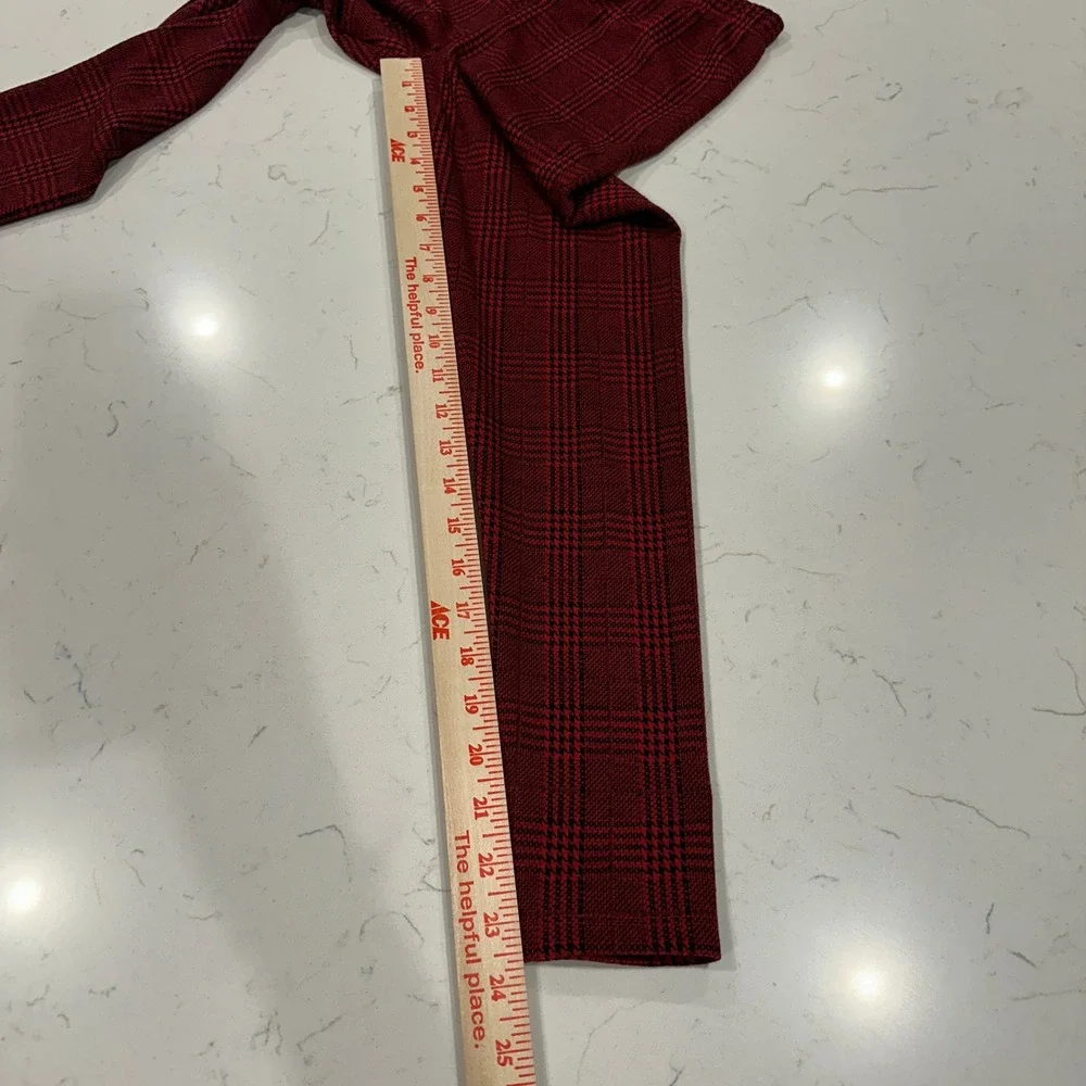 Art Class Girls Red Black Plaid Leggings Size M 7/8 Glen Check Stretch Pants